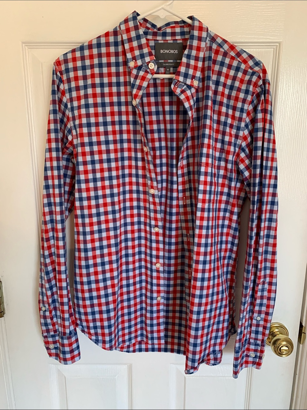 Bonobos Men’s Red, Blue & White Check Button-Down Shirt